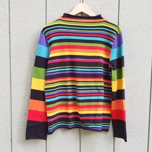 Rainbow Patchwork Cotton Blend Sweater